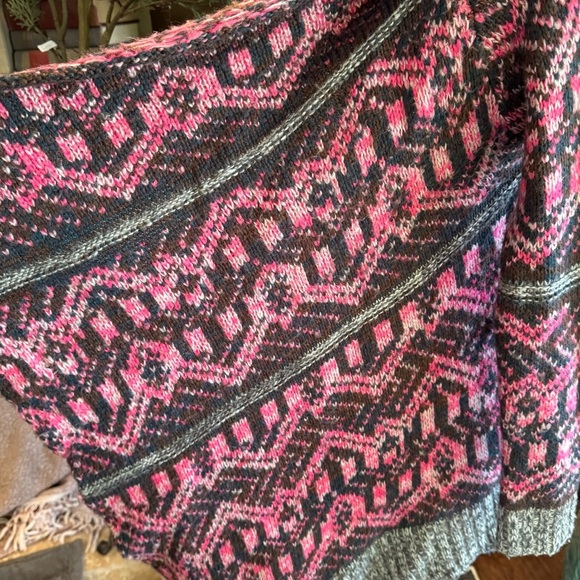 Urban outfitters tribal knit asymmetrical open front cardi sweater - Picture 5 of 16